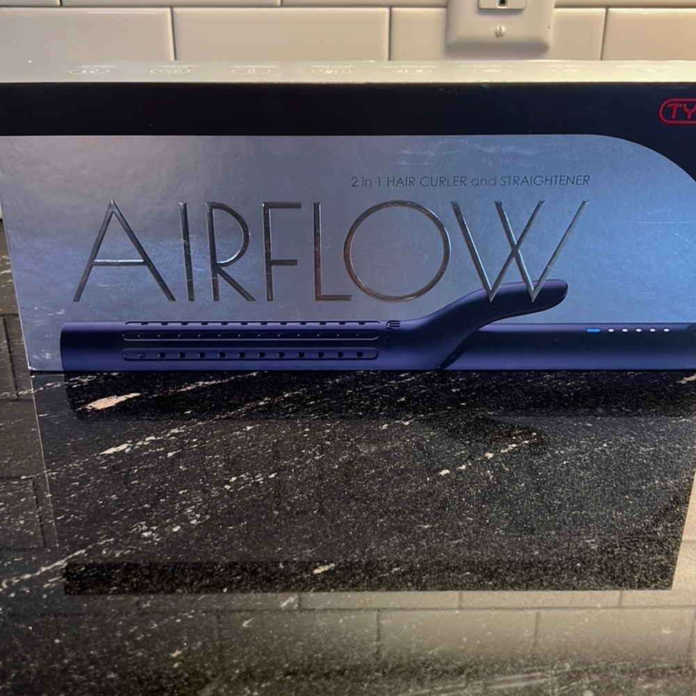 New but open box Tymo airflow, two in one hair curler and straightener
